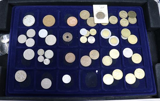 Five collectors cases of British and World coinage, 18th-20th century